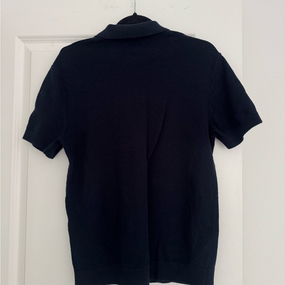 H&M men’s navy colored regular fit knit collar polo shirt top size small - Picture 2 of 4